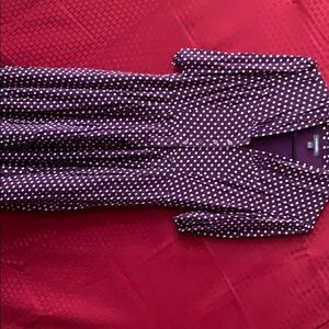 Plum polka dot dress- small